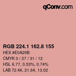 Color code: RGB 224.1 162.8 155 | qconv.com
