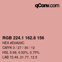 Color code: RGB 224.1 162.8 156 | qconv.com