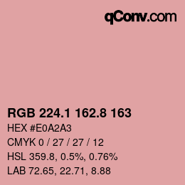 Color code: RGB 224.1 162.8 163 | qconv.com