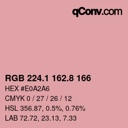 Color code: RGB 224.1 162.8 166 | qconv.com