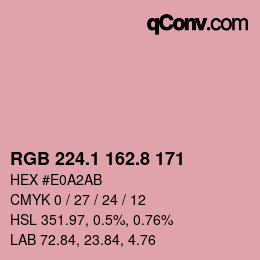 Color code: RGB 224.1 162.8 171 | qconv.com