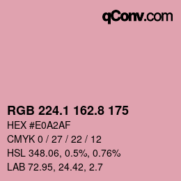 カラーコード: RGB 224.1 162.8 175 | qconv.com