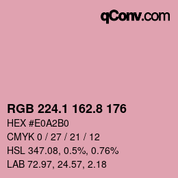 Color code: RGB 224.1 162.8 176 | qconv.com