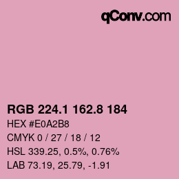 カラーコード: RGB 224.1 162.8 184 | qconv.com
