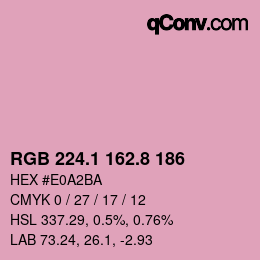 Color code: RGB 224.1 162.8 186 | qconv.com