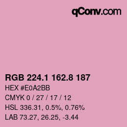 Color code: RGB 224.1 162.8 187 | qconv.com
