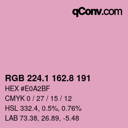 カラーコード: RGB 224.1 162.8 191 | qconv.com