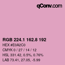 カラーコード: RGB 224.1 162.8 192 | qconv.com