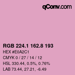 カラーコード: RGB 224.1 162.8 193 | qconv.com