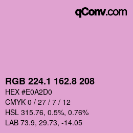 カラーコード: RGB 224.1 162.8 208 | qconv.com