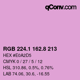 カラーコード: RGB 224.1 162.8 213 | qconv.com