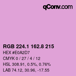 カラーコード: RGB 224.1 162.8 215 | qconv.com