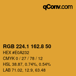 Color code: RGB 224.1 162.8 50 | qconv.com