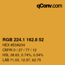 Color code: RGB 224.1 162.8 52 | qconv.com