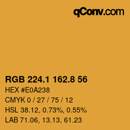 Color code: RGB 224.1 162.8 56 | qconv.com