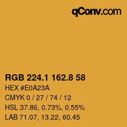 Color code: RGB 224.1 162.8 58 | qconv.com