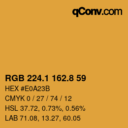 Color code: RGB 224.1 162.8 59 | qconv.com
