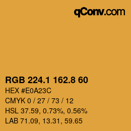 Color code: RGB 224.1 162.8 60 | qconv.com