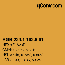 Color code: RGB 224.1 162.8 61 | qconv.com