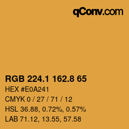 カラーコード: RGB 224.1 162.8 65 | qconv.com