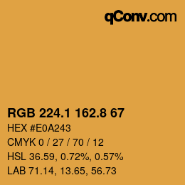 Color code: RGB 224.1 162.8 67 | qconv.com