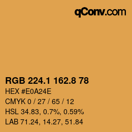 カラーコード: RGB 224.1 162.8 78 | qconv.com