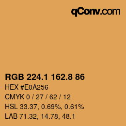 Color code: RGB 224.1 162.8 86 | qconv.com