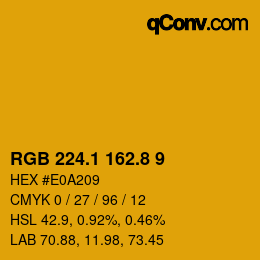 カラーコード: RGB 224.1 162.8 9 | qconv.com