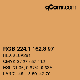 Color code: RGB 224.1 162.8 97 | qconv.com