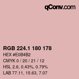 カラーコード: RGB 224.1 180 178 | qconv.com