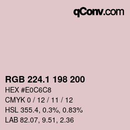 カラーコード: RGB 224.1 198 200 | qconv.com