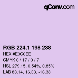カラーコード: RGB 224.1 198 238 | qconv.com