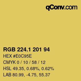 カラーコード: RGB 224.1 201 94 | qconv.com