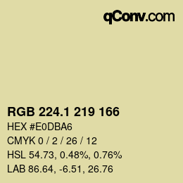 Farbcode: RGB 224.1 219 166 | qconv.com