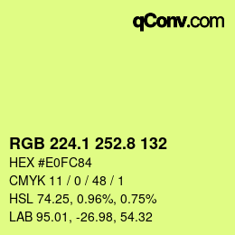カラーコード: RGB 224.1 252.8 132 | qconv.com