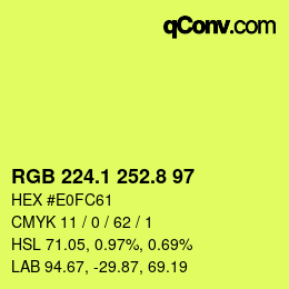 カラーコード: RGB 224.1 252.8 97 | qconv.com