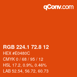 Color code: RGB 224.1 72.8 12 | qconv.com