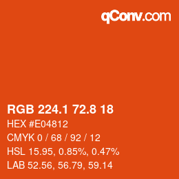 Color code: RGB 224.1 72.8 18 | qconv.com