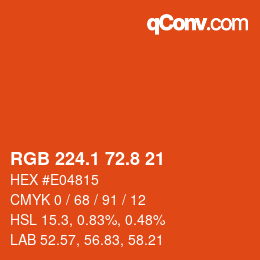 Color code: RGB 224.1 72.8 21 | qconv.com
