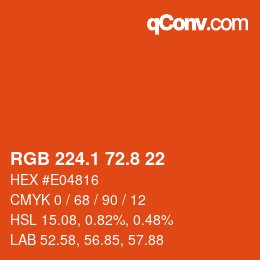 カラーコード: RGB 224.1 72.8 22 | qconv.com