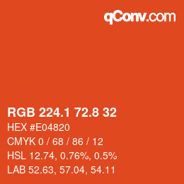 Color code: RGB 224.1 72.8 32 | qconv.com