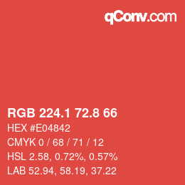 Color code: RGB 224.1 72.8 66 | qconv.com