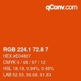 Color code: RGB 224.1 72.8 7 | qconv.com
