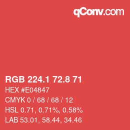Color code: RGB 224.1 72.8 71 | qconv.com