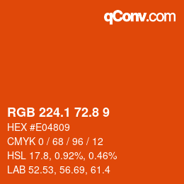 Color code: RGB 224.1 72.8 9 | qconv.com