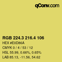 カラーコード: RGB 224.3 216.4 106 | qconv.com