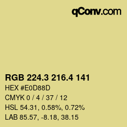 カラーコード: RGB 224.3 216.4 141 | qconv.com