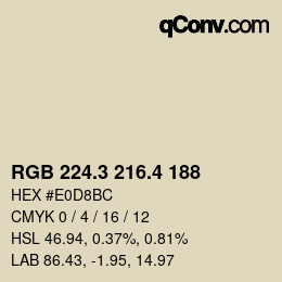 カラーコード: RGB 224.3 216.4 188 | qconv.com
