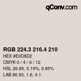 カラーコード: RGB 224.3 216.4 210 | qconv.com