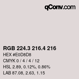 カラーコード: RGB 224.3 216.4 216 | qconv.com